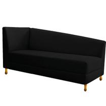 Recamier Valéria 140cm Lado Direito Suede Preto - Doce Sonho Móveis