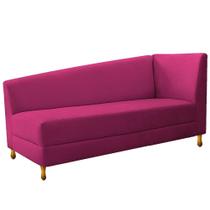 Recamier Valéria 140cm Lado Esquerdo de Quem Senta Sala de Estar Suede Pink - INCASA DECOR Recamier Valéria 140cm Lado Esquerdo de Quem Senta Sala de Estar Suede Pink - INCASA DECOR