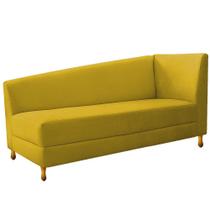 Recamier Valéria 140cm Lado Esquerdo Suede Amarelo - Doce Sonho Móveis