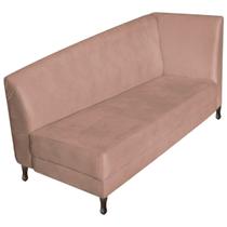 Recamier Valéria 140cm Lado Esquerdo Suede Rosê - Amarena Móveis