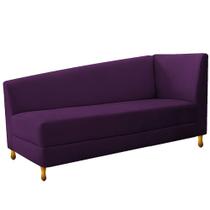 Recamier Valéria 140cm Lado Esquerdo Suede Roxo - Doce Sonho Móveis