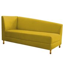 Recamier Valéria 160cm Lado Direito de Quem Senta Sala de Estar Suede Amarelo - INCASA DECOR