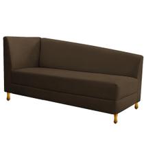 Recamier Valéria 160cm Lado Direito de Quem Senta Sala de Estar Suede Marrom - INCASA DECOR