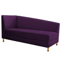 Recamier Valéria 160cm Lado Direito de Quem Senta Sala de Estar Suede Roxo - INCASA DECOR
