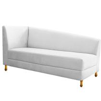 Recamier Valéria 160cm Lado Direito Suede Branco - ADJ Decor