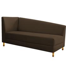 Recamier Valéria 160cm Lado Direito Suede Marrom - ADJ Decor