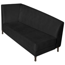 Recamier Valéria 160cm Lado Direito Suede Preto - Amarena Móveis