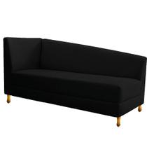 Recamier Valéria 160cm Lado Direito Suede Preto - Doce Sonho Móveis