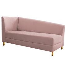 Recamier Valéria 160cm Lado Direito Suede Rosê - ADJ Decor