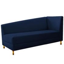 Recamier Valéria 160cm Lado Esquerdo de Quem Senta Sala de Estar Suede Azul Marinho - INCASA DECOR Recamier Valéria 160cm Lado Esquerdo de Quem Senta Sala de Estar Suede Azul Marinho - INCASA DECOR