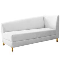 Recamier Valéria 160cm Lado Esquerdo de Quem Senta Sala de Estar Suede Branco - INCASA DECOR