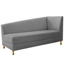 Recamier Valéria 160cm Lado Esquerdo de Quem Senta Sala de Estar Suede Cinza - INCASA DECOR