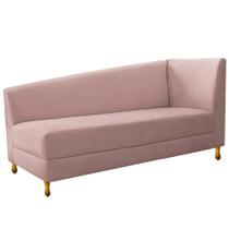 Recamier Valéria 160cm Lado Esquerdo de Quem Senta Sala de Estar Suede Rose - INCASA DECOR Recamier Valéria 160cm Lado Esquerdo de Quem Senta Sala de Estar Suede Rose - INCASA DECOR
