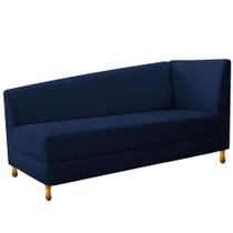 Recamier Valéria 160cm Lado Esquerdo Suede Azul Marinho - ADJ Decor