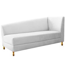 Recamier Valéria 160cm Lado Esquerdo Suede Branco - ADJ Decor