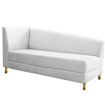 Recamier Valéria 185cm Lado Direito de Quem Senta Sala de Estar Suede Branco - INCASA DECOR