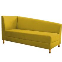 Recamier Valéria 185cm Lado Direito Suede Amarelo - Doce Sonho Móveis