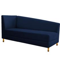 Recamier Valéria 185cm Lado Direito Suede Azul Marinho - Doce Sonho Móveis