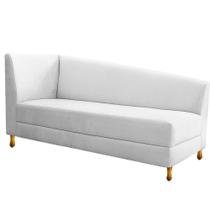 Recamier Valéria 185cm Lado Direito Suede Branco - Amarena Móveis