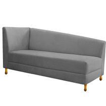 Recamier Valéria 185cm Lado Direito Suede Cinza - Amarena Móveis