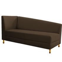 Recamier Valéria 185cm Lado Direito Suede Marrom - Doce Sonho Móveis