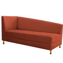 Recamier Valéria 185cm Lado Direito Suede Terracota - Amarena Móveis