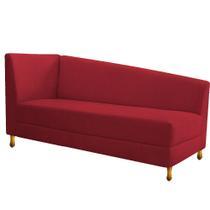 Recamier Valéria 185cm Lado Direito Suede Vermelho - Doce Sonho Móveis