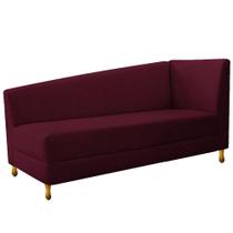 Recamier Valéria 185cm Lado Esquerdo de Quem Senta Sala de Estar Suede Bordo - INCASA DECOR Recamier Valéria 185cm Lado Esquerdo de Quem Senta Sala de Estar Suede Bordo - INCASA DECOR