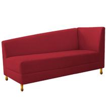 Recamier Valéria 185cm Lado Esquerdo Suede Vermelho - ADJ Decor