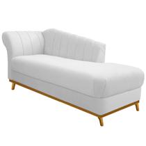 Recamier Vanessa 140cm Lado Direito Corano Branco - ADJ Decor