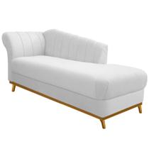 Recamier Vanessa 140cm Lado Direito Sintético Branco - Amarena Móveis