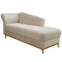 Recamier Vanessa 140cm Lado Direito Suede Bege - Amarena Móveis