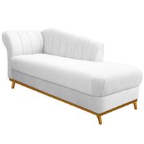 Recamier Vanessa 140cm Lado Direito Suede Branco - ADJ Decor