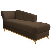 Recamier Vanessa 140cm Lado Direito Suede Marrom - Doce Sonho Móveis