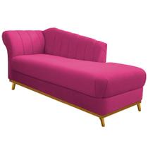 Recamier Vanessa 140cm Lado Direito Suede Pink - ADJ Decor