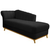 Recamier Vanessa 140cm Lado Direito Suede Preto - Amarena Móveis