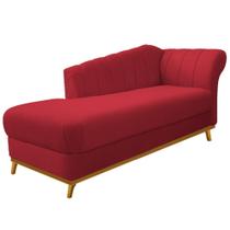 Recamier Vanessa 140cm Lado Esquerdo Suede Vermelho - Amarena Móveis