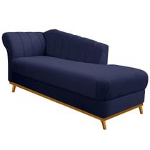 Recamier Vanessa 160cm Lado Direito Corano Azul Marinho - ADJ Decor