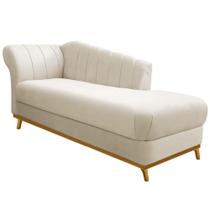 Recamier Vanessa 160cm Lado Direito Sintético Bege - Amarena Móveis