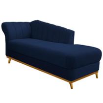 Recamier Vanessa 160cm Lado Direito Suede Azul Marinho - Amarena Móveis