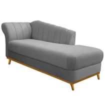 Recamier Vanessa 160cm Lado Direito Suede Cinza - Amarena Móveis