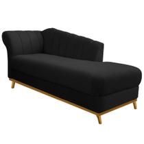 Recamier Vanessa 160cm Lado Direito Suede Preto - Amarena Móveis