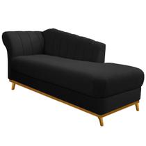 Recamier Vanessa 160cm Lado Direito Suede Preto - Amarena Móveis
