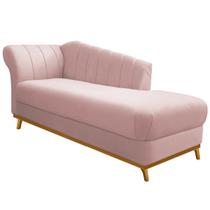 Recamier Vanessa 160cm Lado Direito Suede Rosê - Doce Sonho Móveis