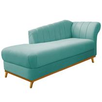 Recamier Vanessa 160cm Lado Esquerdo Suede Azul Tiffany - ADJ Decor