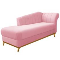 Recamier Vanessa 160cm Lado Esquerdo Suede Rosa Bebê - Amarena Móveis