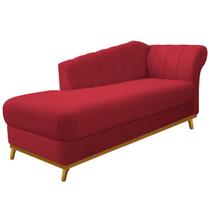 Recamier Vanessa 160cm Lado Esquerdo Suede Vermelho - Doce Sonho Móveis