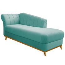 Recamier Vanessa 185cm Lado Direito Suede Azul Turquesa - Amarena Móveis