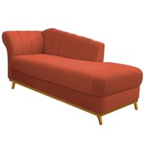 Recamier Vanessa 185cm Lado Direito Suede Terracota - Amarena Móveis