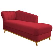 Recamier Vanessa 185cm Lado Direito Suede Vermelho - ADJ Decor